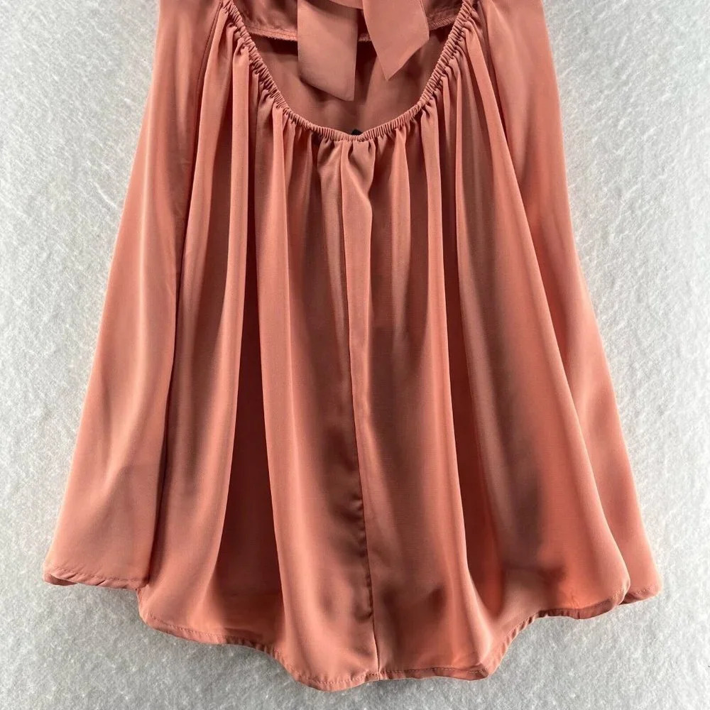 FOREVER 21 Dress Size M Cocktail Cami Mini Bow Backless Spaghetti Strap Pink - Picture 6 of 11